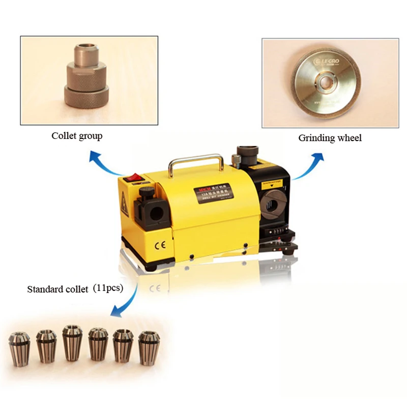  MR-13A Drill Bit Sharpener Drill Grinder Grinding Machine portable carbide tools 2-13mm 100-135Angl