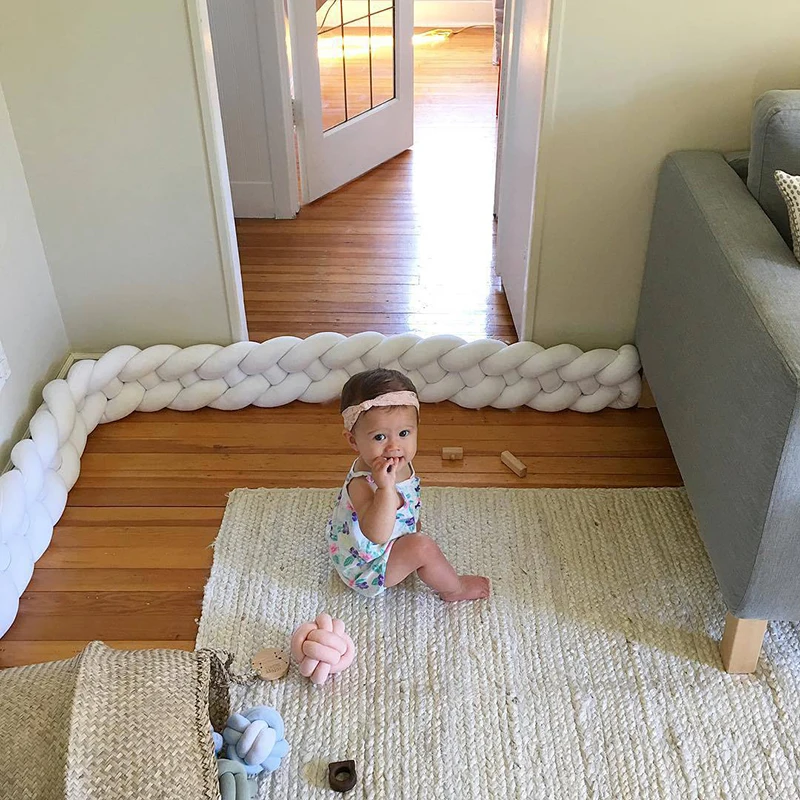 1M Nordic Style Long Knotted Decorativ Bed Bumper Sofa Cushion Home Decor Baby Bed Braid Bumper Protector Kids Room Decor 1M Nordic Style Long Knotted Decorativ Bed Bumper Sofa Cushion Home Decor Baby Bed Braid Bumper Protector Kids Room Decor