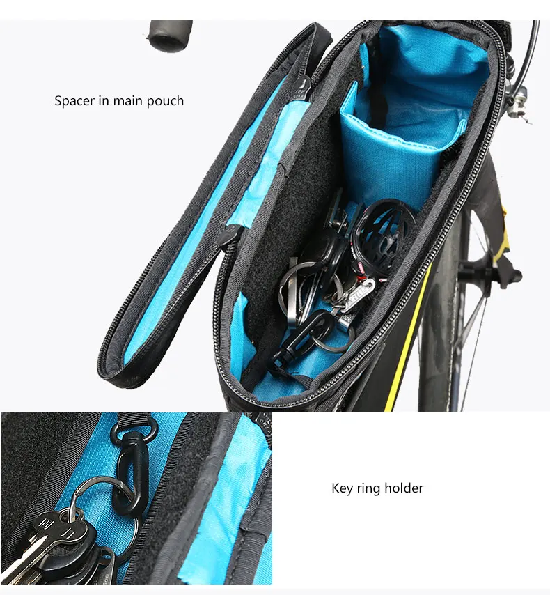 Top ROSWHEEL Bicycle Top Frame Bag Tube Pouch Pannier Cycling Carryings Pocket MTB Road Bike Cycle Parts Basket 121370 4