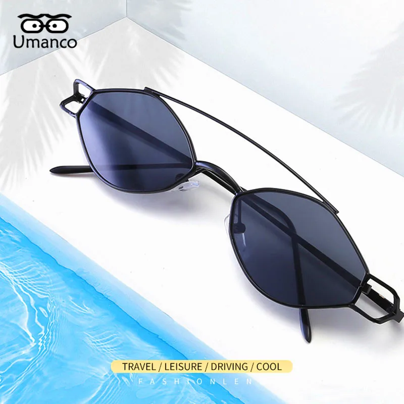 Umanco, дизайн, алмазные полые солнечные очки для женщин и мужчин, сплав, оправа, AC объектив, модный бренд, пляжные аксессуары для путешествий, подарки