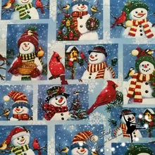 Рождественский снеговик хлопчатобумажная ткань для детского рождественского дня украшения одежды наволочка занавеска DIY-BK146