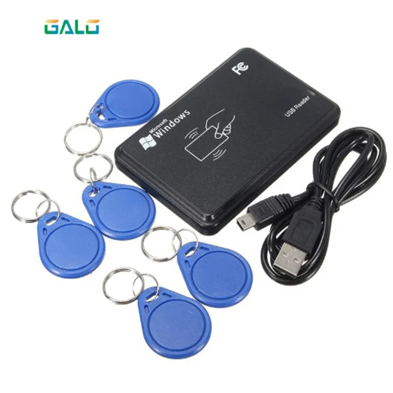 

GALO USB RFID IC ID Card Reader 13.56MHz 125Khz Card Reader Play and Plug Non Driver For