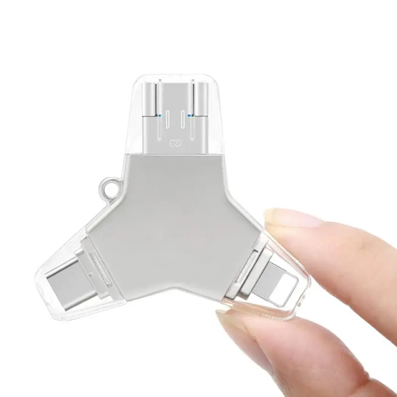 New 4 in 1 Flash Drive Pen Drive 64 gb usb 3.0 128gb Metal Pendrive Type C Memoria usb DIY Name Logo DJ otg 32gb for iphone & PC (2)