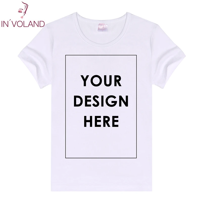 

IN'VOLAND Basic T-Shirt Plain Crew Neck Slim Fit Women Shirt Short Sleeve Custom Printed T-Shirt White Summer Top Tees