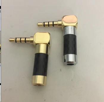 

carbon fiber shell Gold Plated 90 Degree L Shape Right Angled 4 Pole 3.5mm 1/8" TRRS Jack Male Plug Audio Connector Solder 8pcs