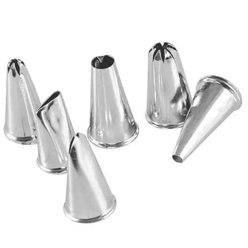 Nozzles 6Pcs Pastry Tips Cake Icing Piping Fondant Cupcake Sugarcraft Decorating | Дом и сад