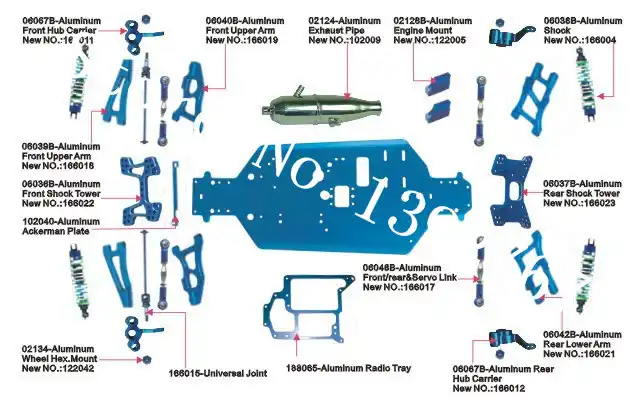 electric rc car parts list