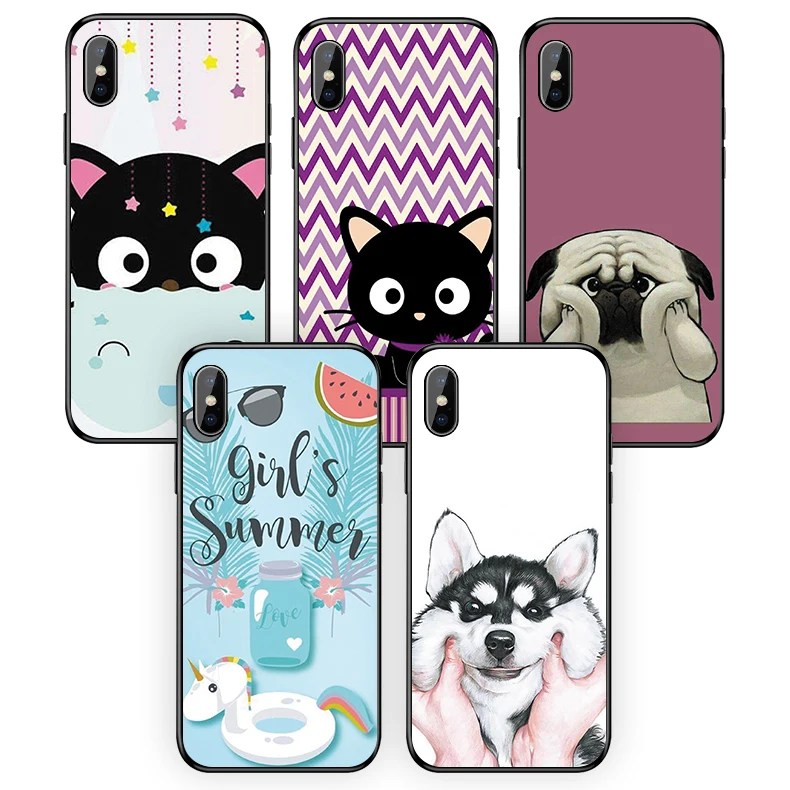 Забавный милый кот для iphone 8 7 6 5 6s plus 7plus 8plus силиконовый мягкий ТПУ чехол телефона X