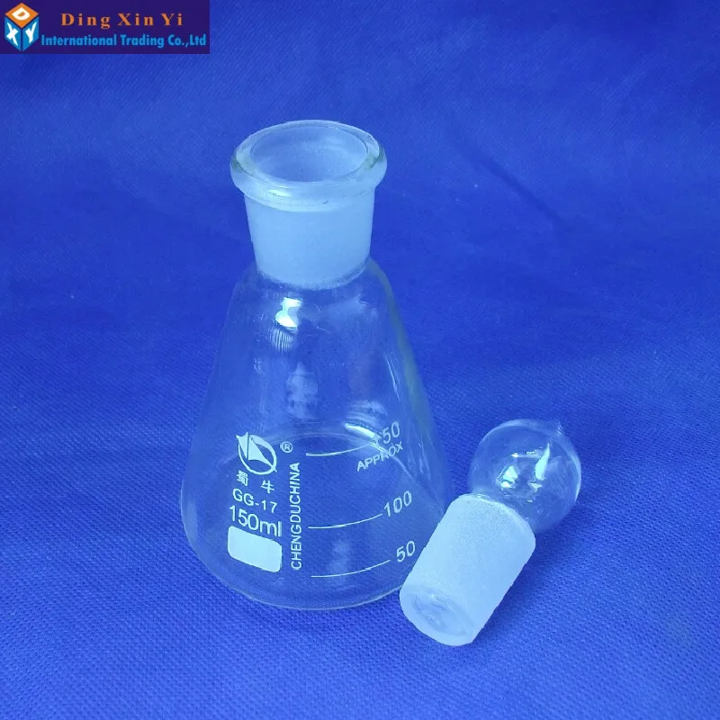 (10pieces/lot)150ml Conical flask with stopper,conical flask with cover,high borosilicate glass