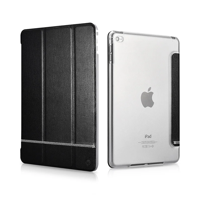 (Черный) XOOMZ Бренд Чехол для iPad Air 2 PU кожаный Фолио сплайсинга Сияющий складной