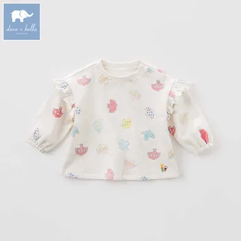 

DBJ8596 dave bella autumn baby girls clothes children long sleeve t-shirt infant toddler high quality clothing