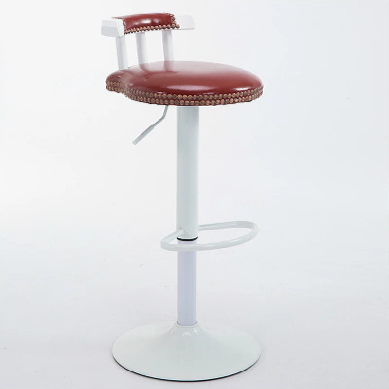 

PU Seat Rotated Bar Chair with Backrest Household Lifted Simple Multi-function Leisure High Stool Creative Printing Bar Stool