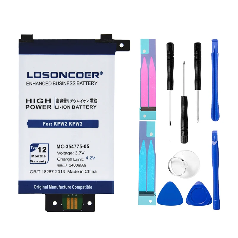 LOSONCOER 2400mAh MC-354775-05 58-000049 High Capacity Battery For Amazon Kindle PaperWhite 2/3 KPW3 KPW2 Battery DP75SDI S13-R1