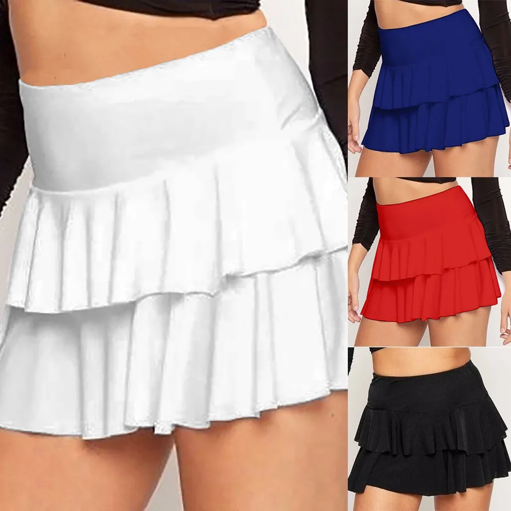 

Falda Volantes Bodycon Ruffle Skirt 2019 Fashion Women Summer Solid Pleated Skirts Sexy High Waist Mini Short Skirts 치마 Z4