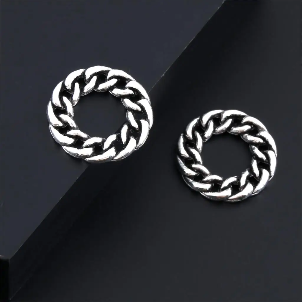 

15Pcs Antique Sliver Simple Circle Charms Round Pendant Finding Bracelets Necklaces Diy Jewelry Making Supplies 21mm A3176