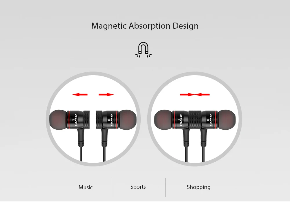 Awei G10BL стерео Bluetooth Беспроводные спортивные наушники шейный Беспроводной магнитный абсорбционный наушники с микрофоном шумоподавление