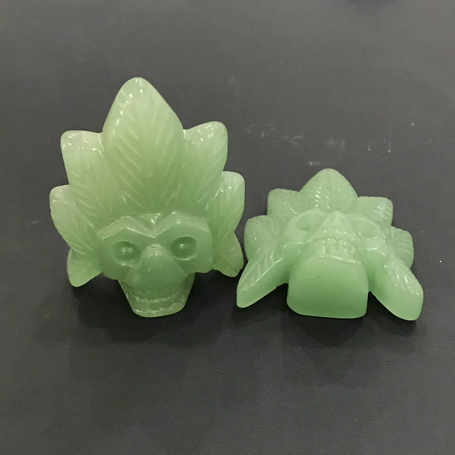 green aventurine indian skull 1