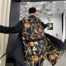 Солнцезащитная Мужская ветровка, Мужская модная повседневная куртка-кардиган, ветровка, верхняя одежда, тонкий длинный Тренч, Мужская Уличная одежда в стиле хип-хоп