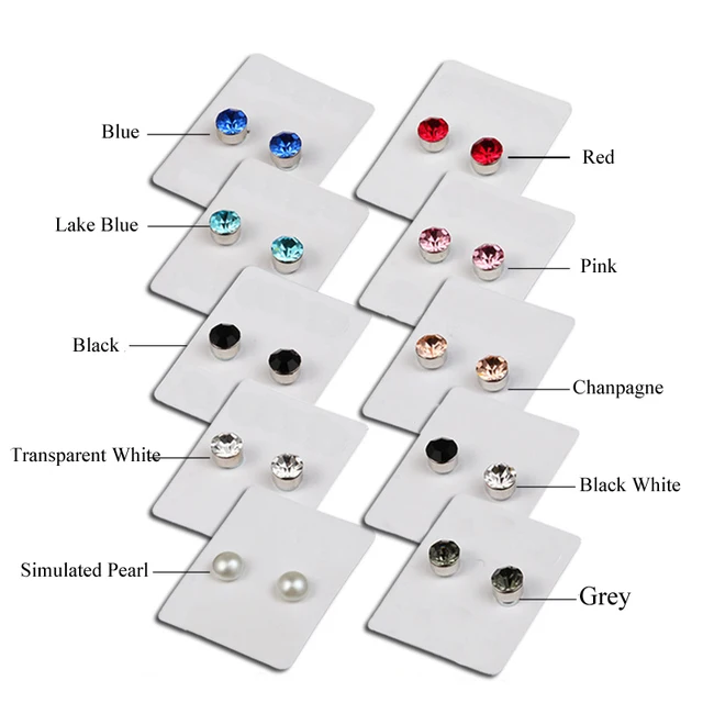 Buy Pack of 12 Color Crystal Magnetic Stud Earrings for Girls Kids Women  Online at desertcartINDIA