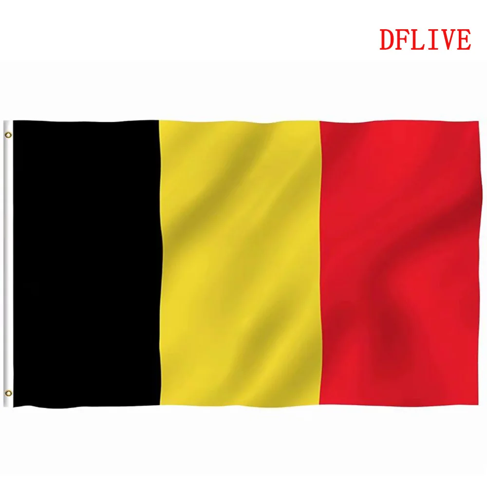 

DFLIVE Belgium Country Flag 3x5 FT Printed Polyester Fly 90x150 CM Belgian BE National Banner