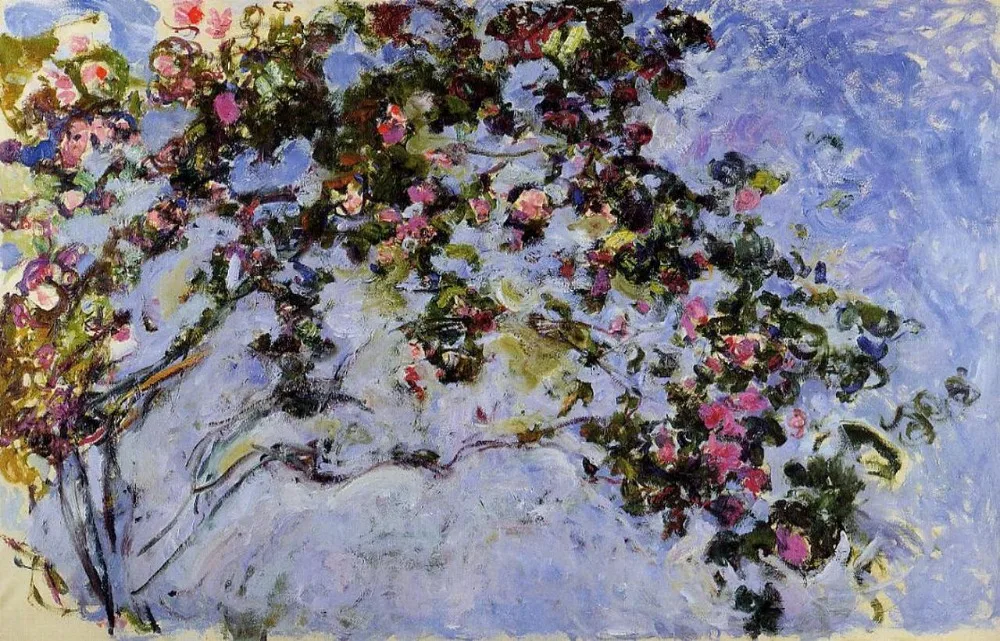 

Hand painted Monet reproduction of The Rose Bush Custom art photo on canvas pictures into canvas Oil painting High quality