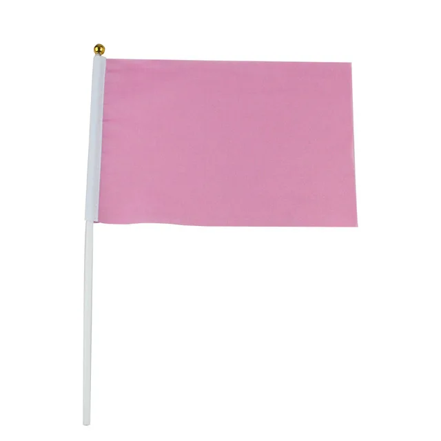 14X21 см маленькие флаги развевающиеся красный/желтый/синий/зеленый розовый цвет плавающий флаг чистые цветные флажки Утренние упражнения флаг Прямая поставка - Цвет: Розовый