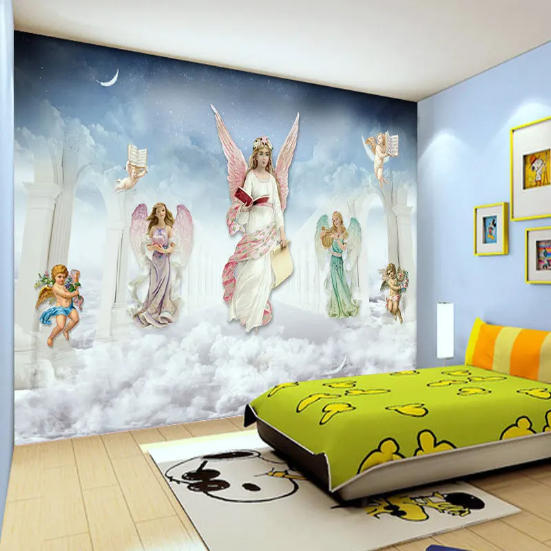 

custom photo wallpaper wall murals wall stickers European modern angel personalized customization living room mural TV wall