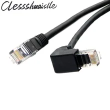 90 Degree Down Angled 8P8C UTP Cat 5e Male to Male Lan Ethernet Network Patch Cord Cable 1m