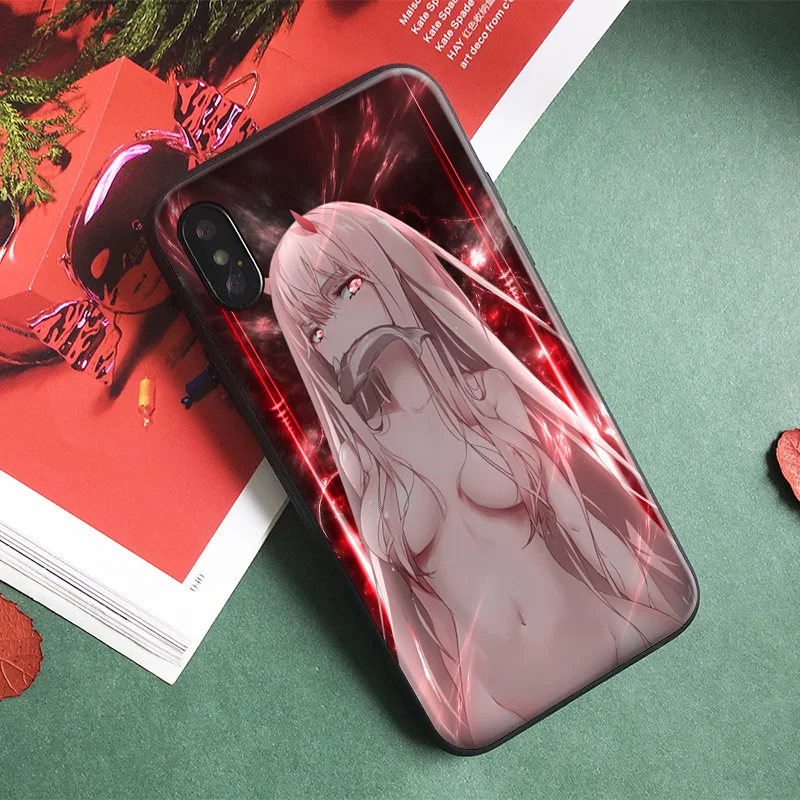 Zero Two 2 DARLING Anime Tempered Glass Soft Silicone