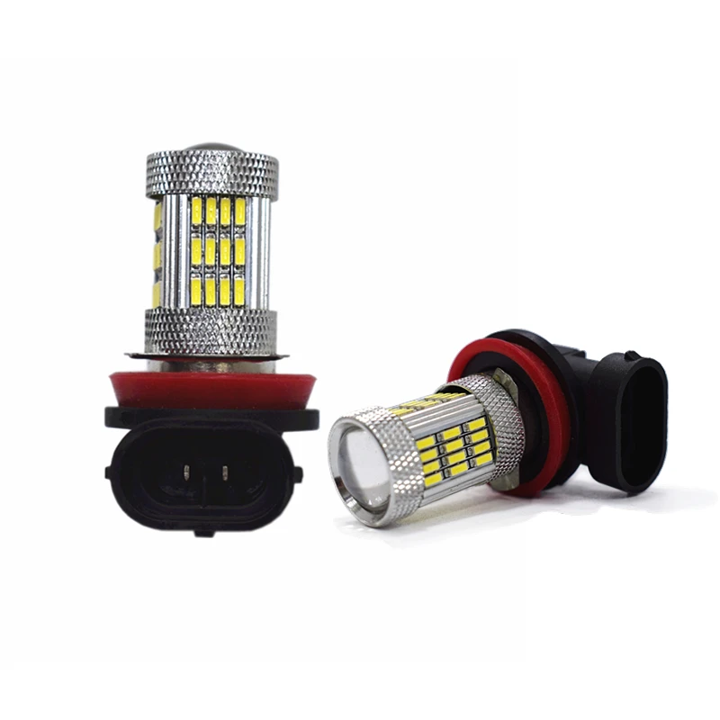 2 шт. Автомобильные светодиодные лампы высокой мощности H8/H11 54 4014 SMD 6000 К 12000 лм 12