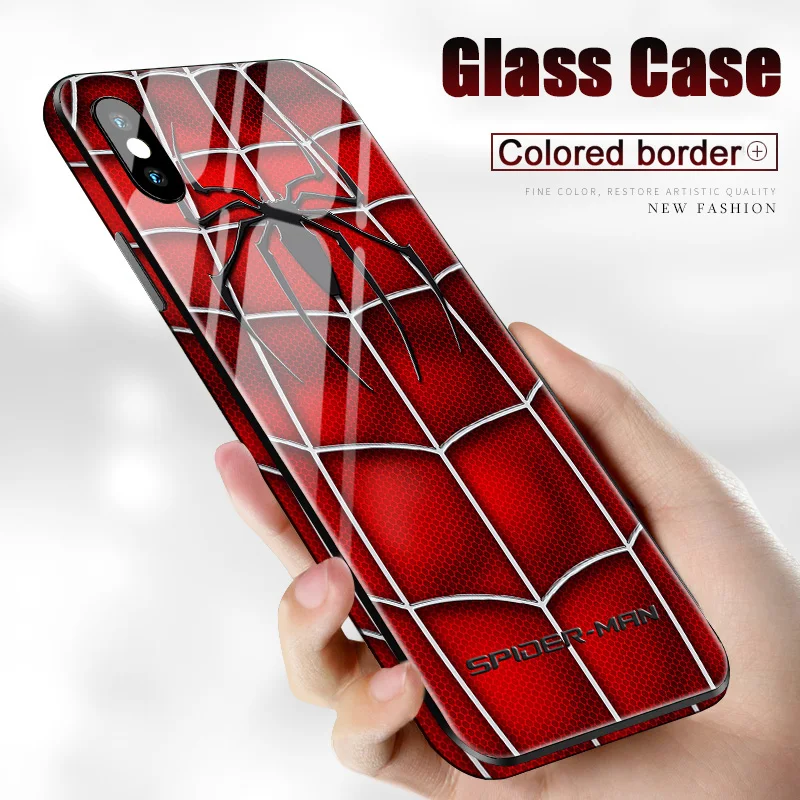 Marvel Venom Batman Glass Case For iphone x xs max xr 6 7 8 6s Plus 7PLUS 11 PRO MAX Black Panther Iron Man Phone Cover |