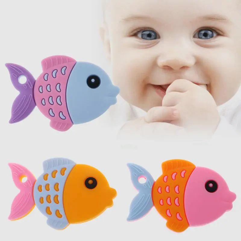 Baby Teether Fish Cartoon Cute Food Grade Silicone Newborn Oral Care