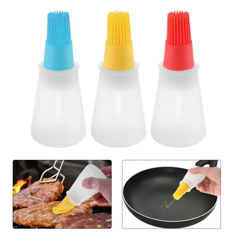 Buy Grill Oil Bottle Brushes Tool Heat Resisting Silicone BBQ Cleaning Basting