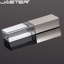 JASTER кристалл usb 2,0 палочки логотип на заказ 4 ГБ 8 ГБ 16 ГБ 32 ГБ 64 ГБ usb флэш-накопитель прозрачное стекло
