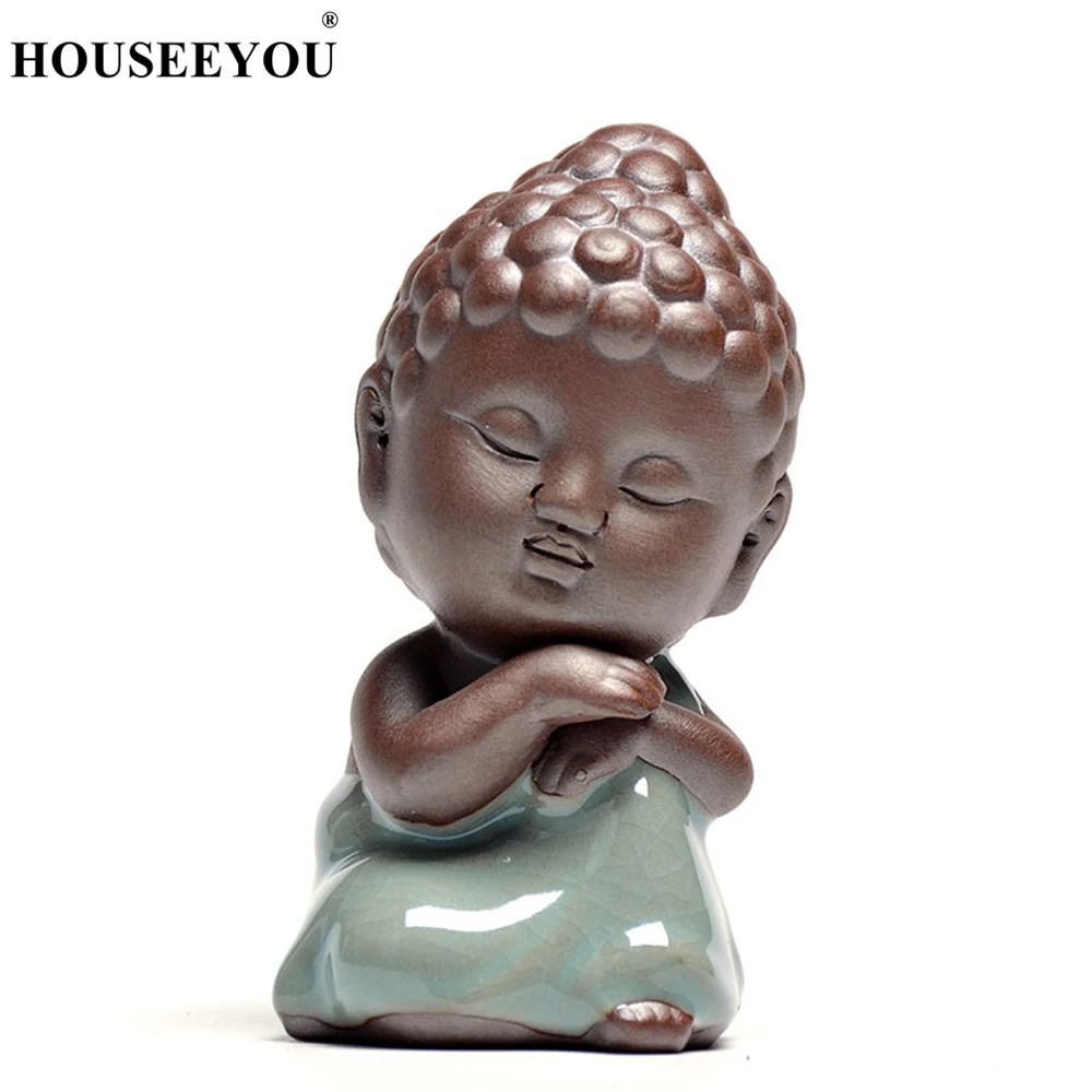Цветочный горшок Zen Buddha Monk Style с прозрачной стеклянной вазой для гидропонных