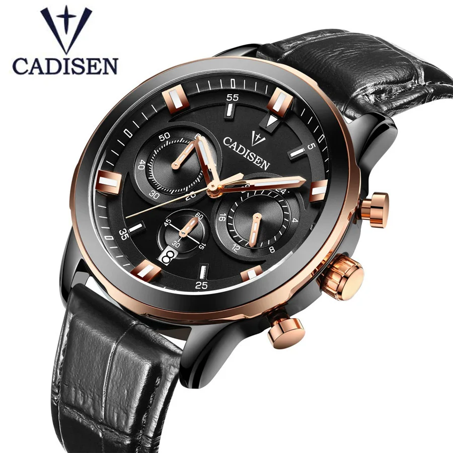 

NEW 6 Hands Mens Watches Top Brand Luxury Leather Quartz Watch Men Fashion Casual Sport Clock Men Wrist watch Relogio Masculino
