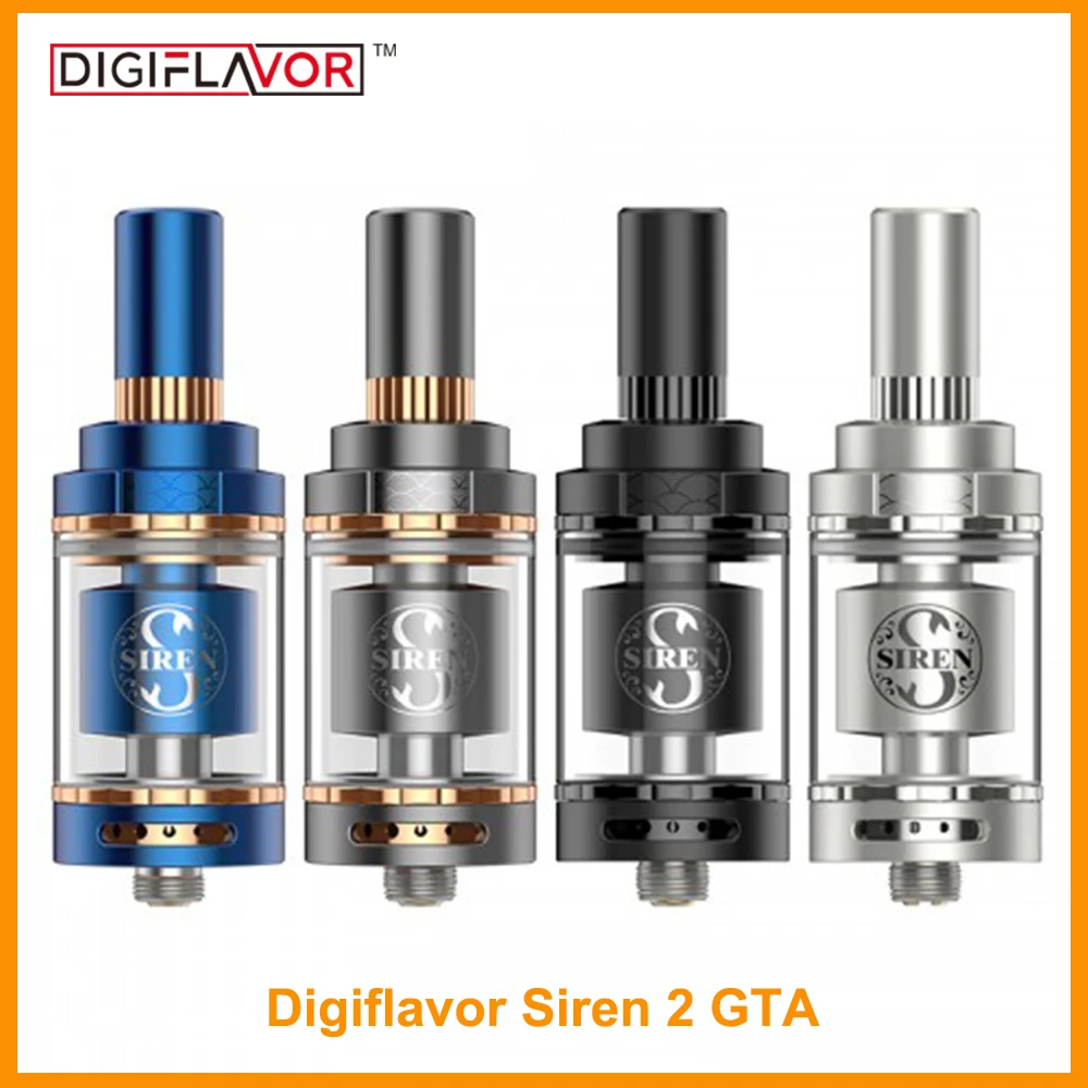 

22mm Diameter Original Digiflavor Siren 2 GTA Atomizer With 2ml/4.5ml MTL Vaping 510 Thread E-Cigarette