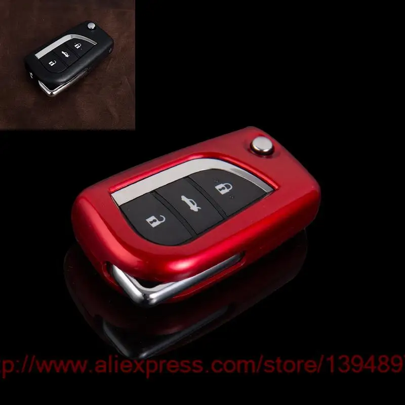 ABS автомобильный брелок для ключей/чехол для ключей, пригодный для Toyota Ralink PRADO Highlander camry Carola RAV4 и т. д - Название цвета: Model 1 red