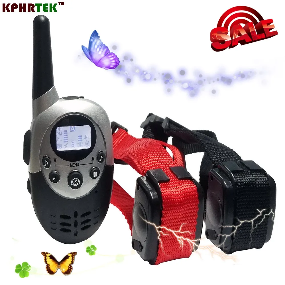 

Dog Training Collar 400 Yard Waterproof Rechargeable LCD Remote Control Electronic Electric Vibration Shock Beeper Collar M613N