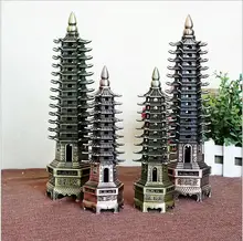 Torre de Wenchang decoración 9 capas y 13 capas de negocio genuino regalos muebles para el hogar decoración de la artesanía de metal modelo de construcción