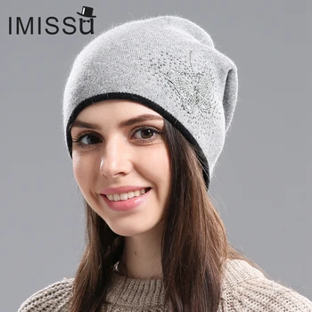 Women's Winter Wool Skullies Casual Beanie with Butterfly Pattern 3