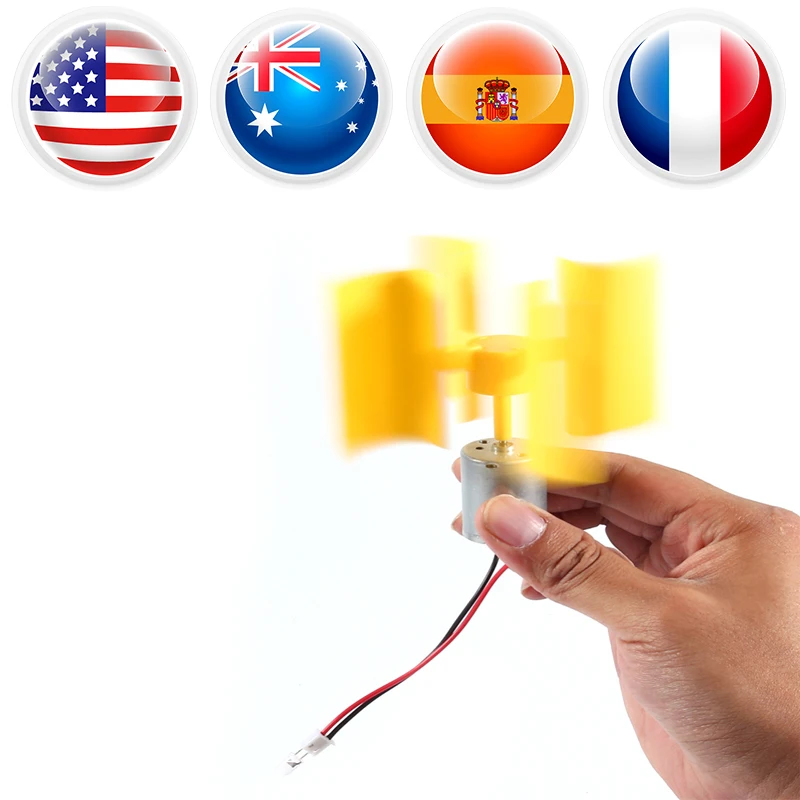

100mm Electricity Generator Small Motor Vertical Wind Generator Turbines Blade Breeze Science Model Wind Energy Power Generation