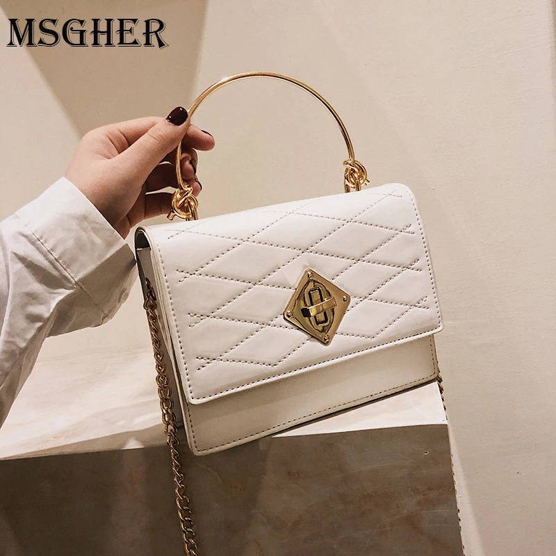 

MSGHER Fashion Women Shoulder Bag Chain Strap Flap Designer Handbags Clutch Bag Ladies Messenger Bags With Metal Buckle