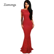 Ziamonga пол-Длина цветочный платье длины макси с кружевами длинное платье в пол, новинка года модные, пикантные вечерние платья русалки Vestidos De Festa Longo