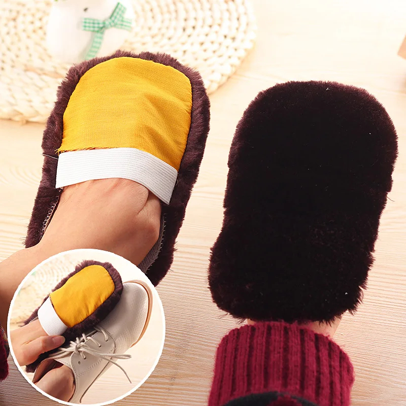 

2pcs Soft-bristled shoe brush leather shoe cleaner Polishing Cleaning Glove suede shoes care cleaning tool