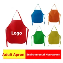 PP нетканые кухонные печатные фартуки для творчества, одноразовые фартуки с мультяшным принтом, логотип, фартук для приготовления пищи, логотип на заказ, экологические фартуки