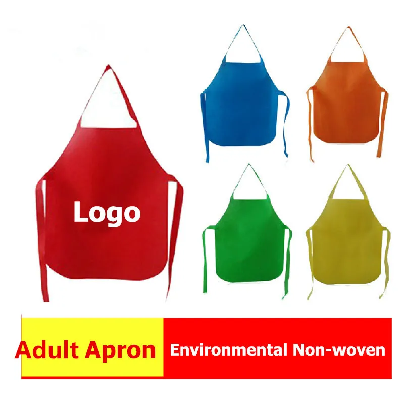 

PP Non Woven Kitchen Adult Print DIY Painting Aprons Disposable Aprons Cartoon Printed Logo Cooking Apron custom logo eco Aprons