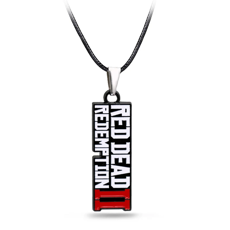 Red Dead 2 Redemption Necklace Black Metal Game Pendant Rope Chain Choker Necklaces Women Men