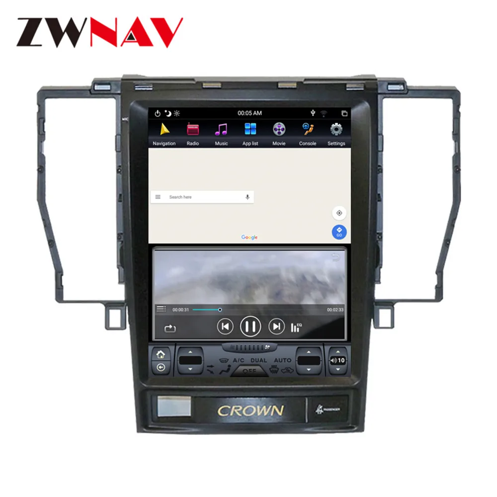 Clearance Tesla style Android 8.1 PX6 4GB ROM Car GPS Navigation For TOYOTA CROWN 12th car multimedia player radio tape recorder head unit 3