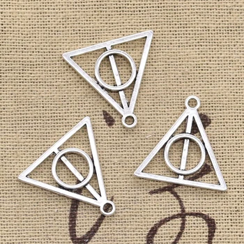 

20pcs Charms Hallows Deathly 22x21mm Antique Silver Color Plated Pendants Making DIY Handmade Tibetan Silver Color Jewelry